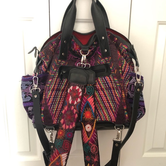 Nena & Co. Black Leather Convertible Day Bag - Picture 2 of 5